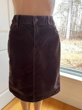 LLBean corduroy brown skirt size 10